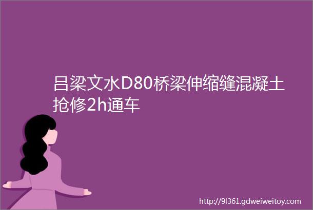 吕梁文水D80桥梁伸缩缝混凝土抢修2h通车